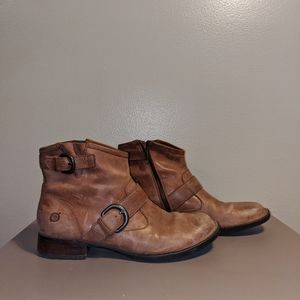 Born Rasia Brown Leather Short Boots Booties